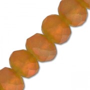 Perles rondelles facettées - rondes aplaties -6x4 mm Light Brown Iris Frosted x40cm