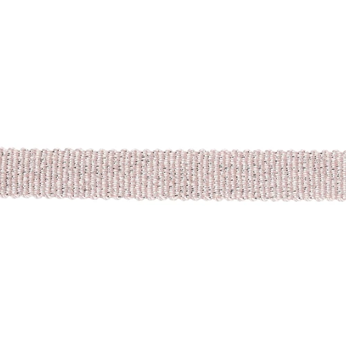 Ruban métallisé Mokuba 9 mm - Rose clair fil argenté x50cm