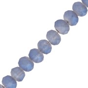 Perles rondelles facettées - rondes aplaties -6x5 mm Blue Iris Frosted x42cm|raw }}