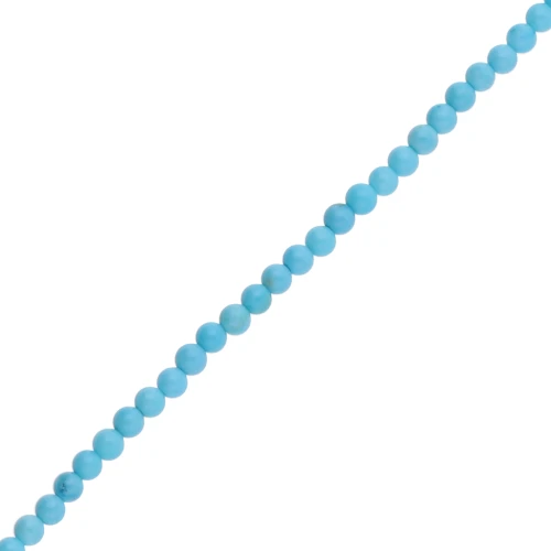 Perles rondes 2.5 mm en pierre gemme teintée - Magnésite turquoise x38cm