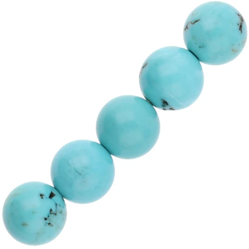 Perles rondes 6 mm en pierre gemme teintée - Magnésite turquoise x15