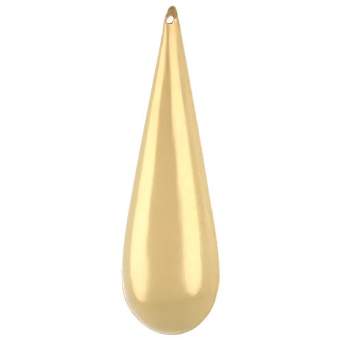Pendentif goutte bombé 50x16 mm - doré à l'or fin x1