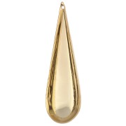 Pendentif goutte bombé 50x16 mm - doré à l'or fin x1