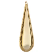 Pendentif goutte bombé 50x16 mm - doré à l'or fin x1