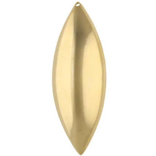 Pendentif navette bombé 50x18 mm - Doré à l'or fin x1