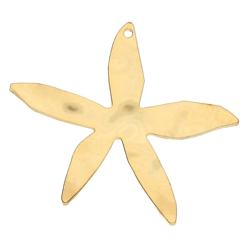 Pendentif fleur martelé 28x31 mm - Doré à l'or fin x1