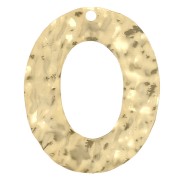 Pendentif ovale martelé évidé 25x19 mm - Doré à l'or fin x1