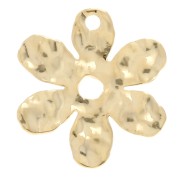 Breloque fleur martelée 16x14.5 mm - Doré à l'or fin x1|raw }}