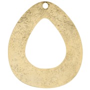 Pendentif goutte martelé évidée 61x51 mm - Doré à l'or fin x1