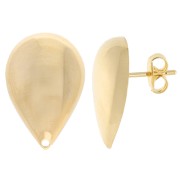 Clous d'oreilles goutte bombée 22x14.5 mm - Doré à l'or fin x2|raw }}