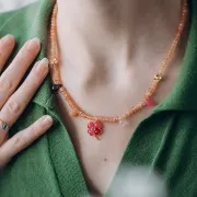 Goutte facettée 6x9 mm Red Agate x1