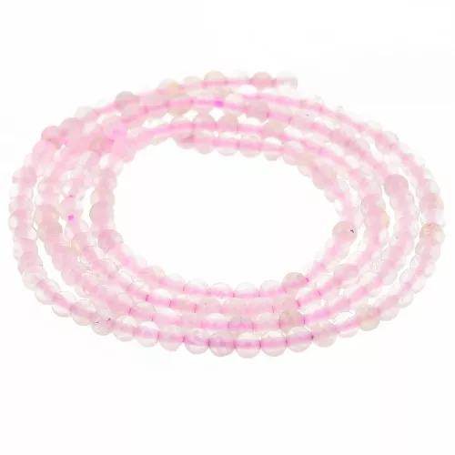 Perles rondes 2 mm en pierre gemme - Quartz Rose x38cm