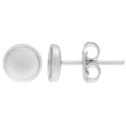 Clous d'oreilles pour cabochon fond plat 6 mm - Argenté x2|raw }}
