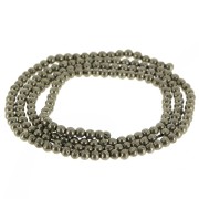 Perles rondes 2 mm en pierre gemme - Pyrite x38cm