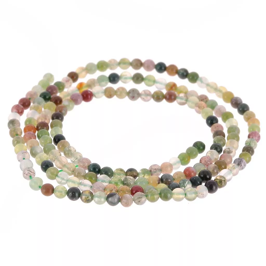 Chapelets de perle en agate indienne naturelle, 6mm, Trou