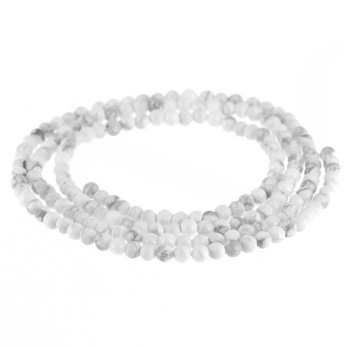 Perles rondes 2 mm pierre gemme - Howlite x38cm