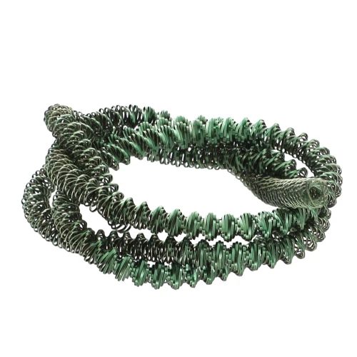 Cannetille spirale frisée 3.4 mm pour broderie - création broches - Vert foncé x3