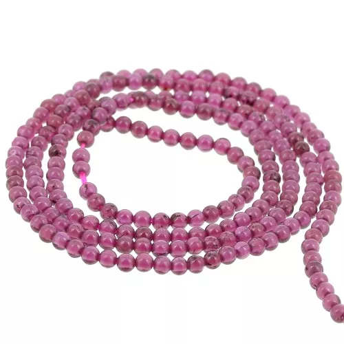 Perles rondes 2 mm pierre gemme - Grenat x38cm