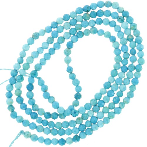 10 Perles Turquoise Synthèse Facettées 8mm Bleu Turquoise - Neuf Homemade