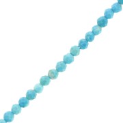 Perles Rondes facettées  2 mm imitation Turquoise x38cm