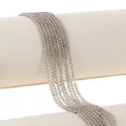 Perles rondes facettées 2 mm en pierre gemme - Quartz fumé x38cm