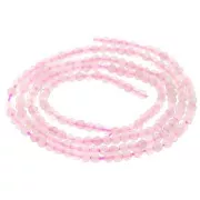Perles rondes facettées 2 mm en pierre gemme - Quartz Rose x39cm