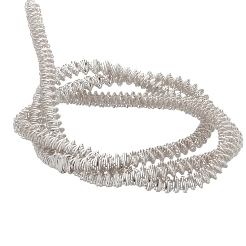 Cannetille spirale frisée 3.4 mm pour broderie - création broches - Argenté x3