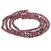 Perles  Rondes facettées  2 mm Grenat x39cm|raw }}