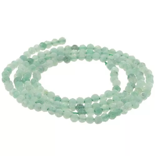 Perles Rondes facettées 2 mm en pierre gemme Aventurine x38cm