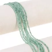 Perles  Rondes facettées 2 mm en pierre gemme  Aventurine x38cm