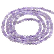 Perles  Rondes facettées 2 mm en pierre gemme  Amethyste x38cm|raw }}