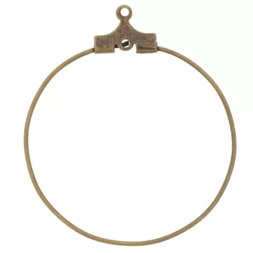 Supports boucles d'oreilles - créoles à décorer 30 mm - 1 trou - bronze x2