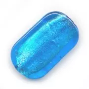 Perle rectangle Feuille d'Argent 26x16 mm Dark Aquamarine x4