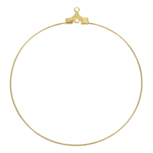 Supports boucles d'oreilles créoles un trou 50 mm doré à l'or fin x2