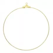 Supports boucles d'oreilles créoles un trou 50 mm doré à l'or fin x2