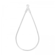 Supports boucles d'oreilles gouttes 46x23 mm Placage Argent fin x2|raw }}