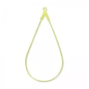 Supports boucles d'oreilles gouttes 45x23 mm doré à l'or fin x2