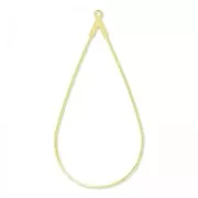 Supports boucles d'oreilles gouttes 50x25 mm doré à l'or fin x2
