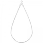 Supports boucles d'oreilles gouttes 60x30 mm Placage Argent fin x2