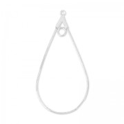 Supports boucles d'oreilles gouttes un anneau 43.5x23 mm Placage Argent fin x2|raw }}