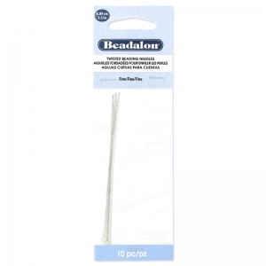 Aiguilles torsadées fines pour enfiler les perles 88 mm x10
