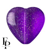 Perle coeur en verre 16x15 mm - Transparent Constellation Violet x1|raw }}