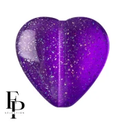Perle coeur en verre 16x15 mm - Transparent Constellation Violet x1
