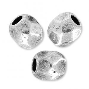 Perles facettes 4 mm Placage Argent fin vieilli x10
