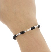 Perles facettes 4 mm Placage Argent fin vieilli x10