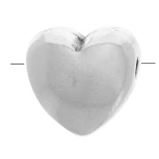 Perles coeurs 6 mm Placage Argent fin vieilli x4