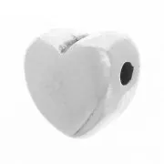 Perles coeurs 6 mm Placage Argent fin vieilli x4