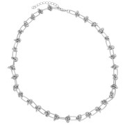 Collier maille Fantaisie avec effet noeud 7.5 mm - Acier inoxydable 304L x46cm|raw }}