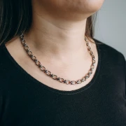 Collier maille Fantaisie 7.5 mm - Acier inoxydable 304L Doré x46cm
