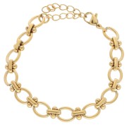 Bracelet maille Fantaisie 7.5 mm - Acier inoxydable 304L Doré x16cm|raw }}